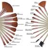 22pcs Makeup Brushes Kit Foundation Powder Eye Shadow Lip Blusher Brush Brown Hair Make Up Brushes Tool Set(Color:3) view 3