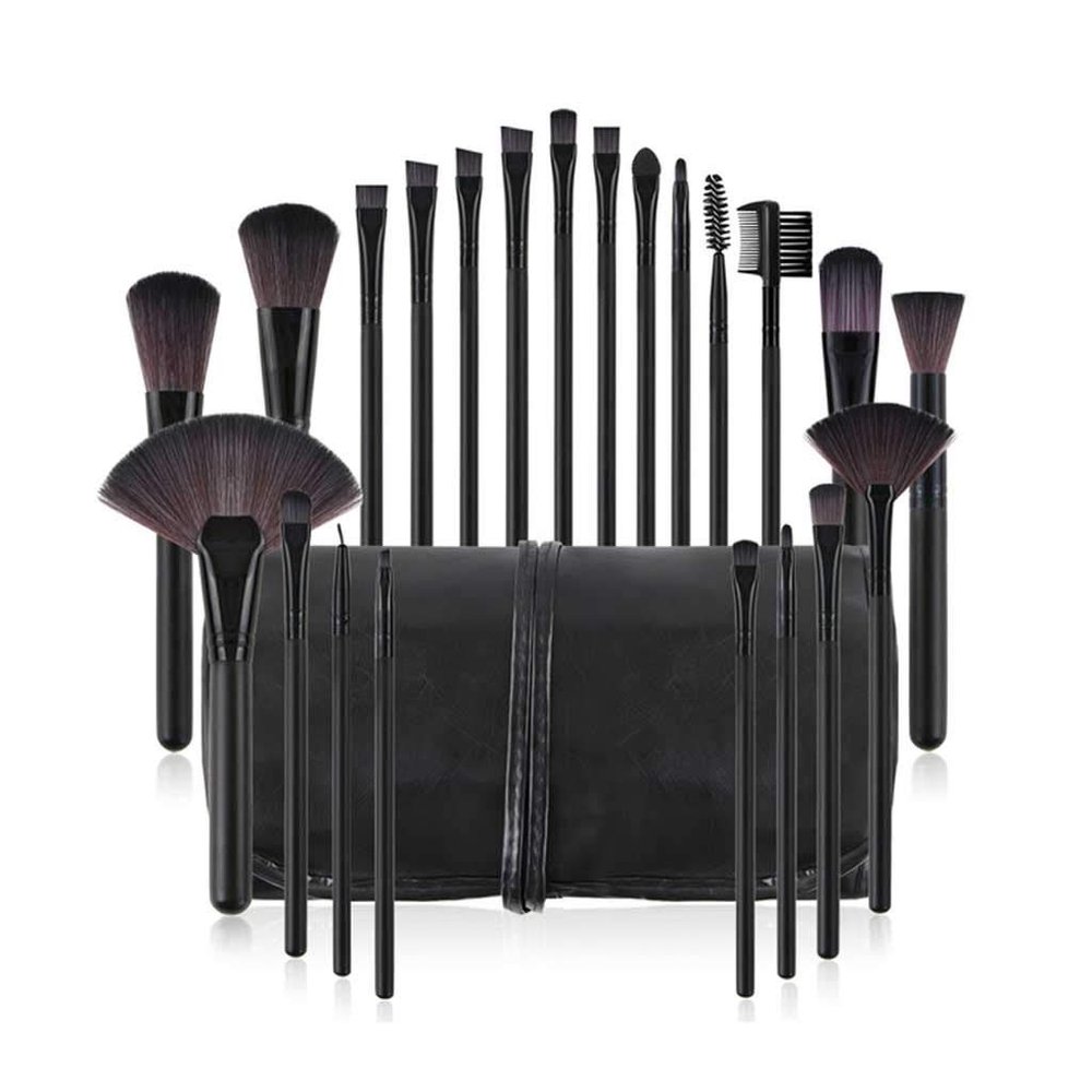 22pcs Makeup Brushes Kit Foundation Powder Eye Shadow Lip Blusher Brush Brown Hair Make Up Brushes Tool Set(Color:5)