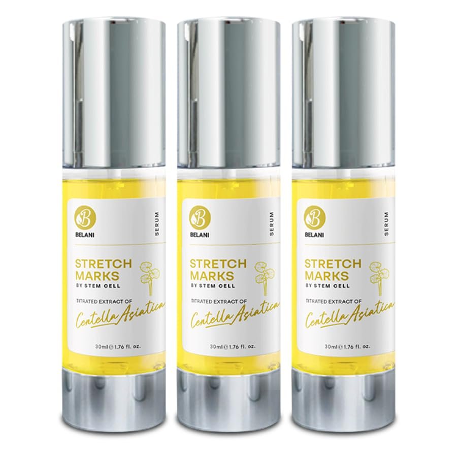 HVSUN Belani Stretch Marks, Regenerates Damaged Skin Cells, for Scars, Stretch Marks, Sensitive Skin, All Skin Types, Dermatologist Recommended, Non-Comedogenic, 1.01 Oz (Set 3)