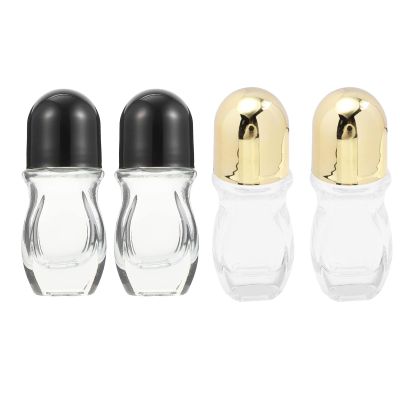 TEONEI Glass Empty Roller Bottles Containers,Essential Oil Roller Bottle,Empty Deodorant Roller Bottle,4PCS(30ML)