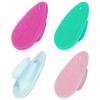 4 Pcs Silicone Face Scrubber, Beomeen Facial Cleansing Brush Soft Silicone Facial Exfoliation and Massage Brush Blackhead Scrubber for Men and Women (Green+ Blue+ Rose+ Pink) view 1
