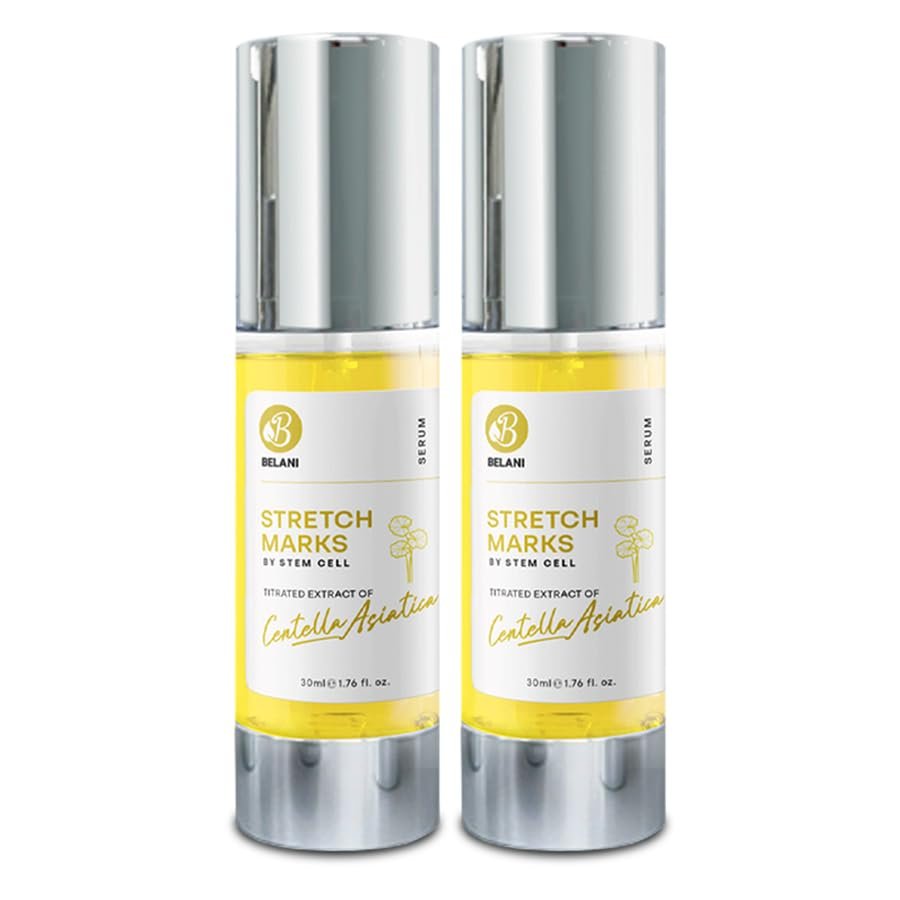 HVSUN Belani Stretch Marks, Regenerates Damaged Skin Cells, for Scars, Stretch Marks, Sensitive Skin, All Skin Types, Dermatologist Recommended, Non-Comedogenic, 1.01 Oz (Set 2)