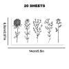 20 Sheets Black Flower Temporary Tattoos for Women, Waterproof Arm Floral Branch Sketch Temporary Tattoos, Adult Last Long Tattoo Stickers view 2