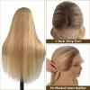 Belaved Long Straight Highlight Lace Front Wig Human Hair 150% Density 13X4 HD Transparent Glueless Wigs Human Hair Ombre Golden Brown to Blonde Balayage Lace Front Wig Pre Plucked Hairline 32 Inch view 2