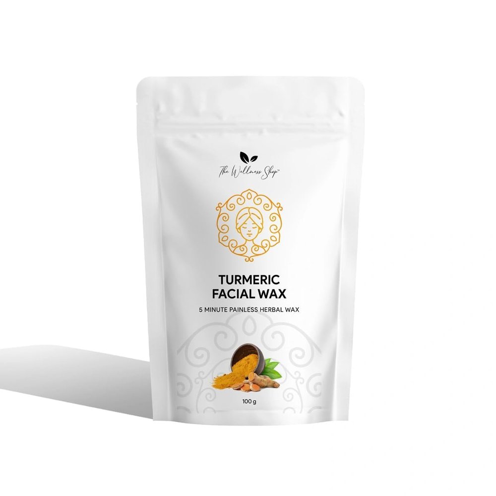 NinthAvenue Basics Turmeric Facial Wax Powder For Leg, 5 Min Painless Natural Face Hair Removal Waxing Powder, Easy To Use At Home, No Chemicals - For women,No Irritation, No Skin Rashes (100G)
