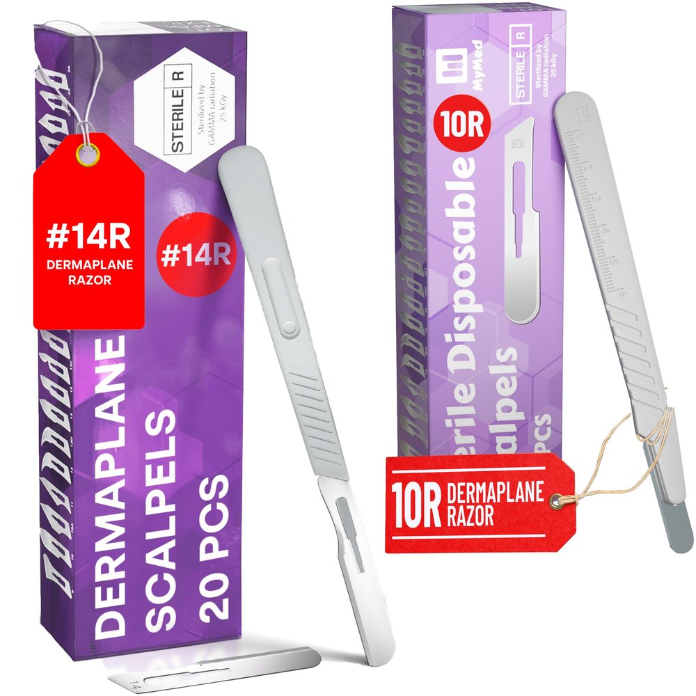 Pack of 20 Disposable Scalpels #14 + 10pcs 10r Blades Dermaplaning Scalpel 10r Blades Scalpel Set