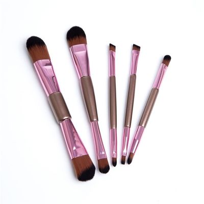 5pcs Double Ended Makeup Brushes Rose Golden Cosmetics Brushes Eyebrow Powder Lips Shadows Make Up Tools Kit