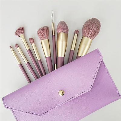 9pcs Makeup Brushes Set Wooden Handle Soft Fiber Hair Makeup Brushes for Touch Up and Loose Powder