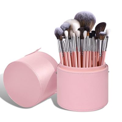24 Makeup Brush Set Wooden Handle Full Set Loose Brush Multifunctional Beauty Tools Brush Pack(Color:Argento)