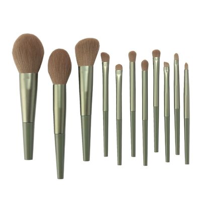 IBDRYKK 11pcs Makeup Brushes Sets Tools Cosmetic Powder Contour Blush Lip Eyeshadow Concealer Foundation Brush Kit(Color:Vert)