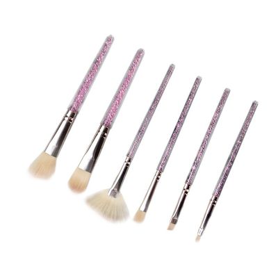6 Makeup Brushes Complete Eye Shadow Brush Set Portable Crystal Grain Grip Beauty Tools