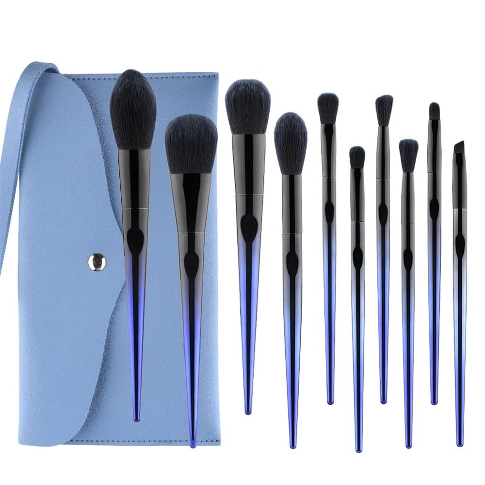 10 Pcs Makeup Brushes Synthetic Hair Foundation Blending Brush Tool Powder Eyeshadow Cosmetic Set Case
