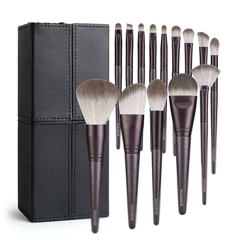 14PCS Makeup Brush Set with Holder Face Foundation Large Powder Blusher Eye Shadow Concealer Beauty Make Up Tools