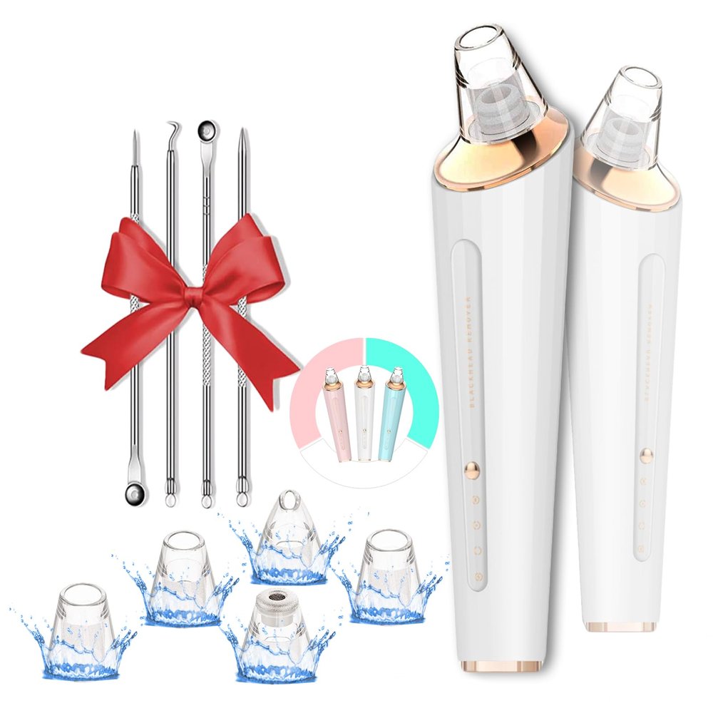 Blackhead Remover Pore Vacuum,Newest Upgraded USB Rechargeable Facial Pore Cleaner Blackhead Removal Kit with 3 Suction Power,5 Probes Black Head Extractions Tool for Women & Men