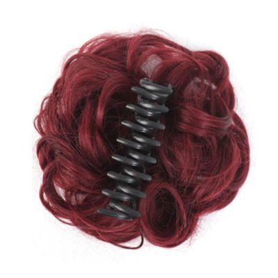 Qsvbeeqj Messy Hair Bun Extensions Curly Wavy Hair Scrunchies for Women Girls Large Synthetic Updo Hair Claw Clip Hair Chignons Hair Bun Clamp with 8-Tooth Claw Clip