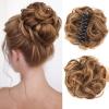 Qsvbeeqj Messy Hair Bun Extensions Curly Wavy Hair Scrunchies for Women Girls Large Synthetic Updo Hair Claw Clip Hair Chignons Hair Bun Clamp with 8-Tooth Claw Clip view 2