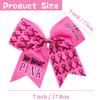 10pcs Breast Cancer Awareness Cheer Bows,7 Inches Pink Cheer Bows For Girls Women In October Cheerleading Hair Elastic Bands (Pink In October) view 4