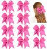 10pcs Breast Cancer Awareness Cheer Bows,7 Inches Pink Cheer Bows For Girls Women In October Cheerleading Hair Elastic Bands (Pink Hope) view 1