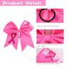 10pcs Breast Cancer Awareness Cheer Bows,7 Inches Pink Cheer Bows For Girls Women In October Cheerleading Hair Elastic Bands (Pink Hope) view 3