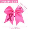 10pcs Breast Cancer Awareness Cheer Bows,7 Inches Pink Cheer Bows For Girls Women In October Cheerleading Hair Elastic Bands (Pink Hope) view 4
