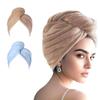 AGKXHDEC 2 Packs Single Layer Microfiber Hair Turbans - Drying Wrap for Women (Blue, Brown) view 1