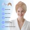 AGKXHDEC 2 Packs Single Layer Microfiber Hair Turbans - Drying Wrap for Women (Blue, Brown) view 3