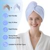 AGKXHDEC 2 Packs Single Layer Microfiber Hair Turbans - Drying Wrap for Women (Blue,Gray) view 2