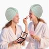 AGKXHDEC 2 Packs Single Layer Microfiber Hair Turbans - Drying Wrap for Women (Light Green-2pcs) view 3