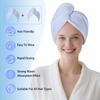 AGKXHDEC 2 Packs Microfiber Towel, Hair Turbans, Drying Hair Wrap for Women (Blue colore-2pcs) view 2