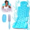 18.9 Widened Shoulder Full Body Bath Pillow for Bathtub,2.7 Ultra Thick Luxury Bath Pillow Cushion Bath Mat for Head and Neck Support with Laundry Bag,Body Brush and Foot File Callus Remover.(Blue) view 1