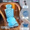 18.9 Widened Shoulder Full Body Bath Pillow for Bathtub,2.7 Ultra Thick Luxury Bath Pillow Cushion Bath Mat for Head and Neck Support with Laundry Bag,Body Brush and Foot File Callus Remover.(Blue) view 3