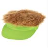 Neon Green Visor Hat with Dark Blonde Hair view 2