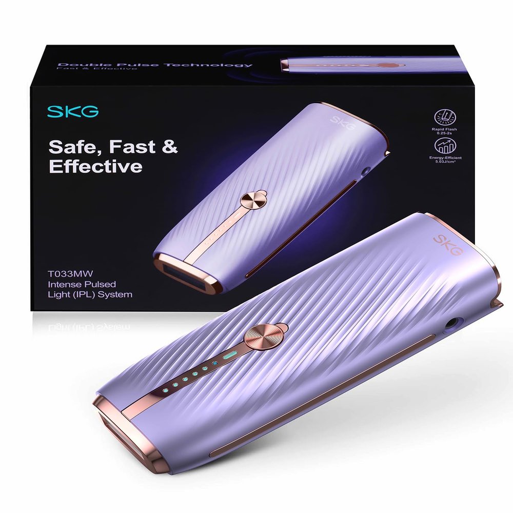 SKG Laser Hair Removal Device for Women Men, at Home Painless IPL Hair Removal with Infinite Flashes, Dual-Pulse, 25 Minutes Rapid Hair Removal, IPL System for Facial Legs Arms Bikini Line Whole Body