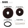 10 Pcs Hair Bun Maker - Donut Bun Maker for Hair(5 medium and 5 small),Ballet Bun for Women and Kids with Elastic Hair Ties, Hair Pins(Brown) view 2