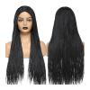 Hhaoran-9863 Synthetic Wig Perruque Tresses Africaines femmes Box Crochet Braids Wigs Perruque HandMade Braided Synthetic Hair Braids Wigs Cosplay Wig(Color:1B Color), 26 Inch view 1
