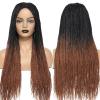 Hhaoran-9863 Synthetic Wig Perruque Tresses Africaines femmes Box Crochet Braids Wigs Perruque HandMade Braided Synthetic Hair Braids Wigs Cosplay Wig(Color:1B Color), 26 Inch view 3