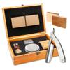 Complete Straight Razor Kit - Straight Razor Shaving Kit for Men with Japanese Stainless Steel Blade, Leather Strop, Shave Soap, Shaving Brush, Strop Paste, Leather Case, Gift Box, Silver view 1