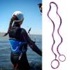 1Pack 35" Elastic Hair Ties No Damage for Thick Curly Long Hair, Ponytail Holders for Women & Girl - Perfect for Wind Water Sports (Hot Pink+Purple) view 1