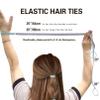 1Pack 35" Elastic Hair Ties No Damage for Thick Curly Long Hair, Ponytail Holders for Women & Girl - Perfect for Wind Water Sports (Hot Pink+Purple) view 3
