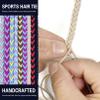 1Pack 35" Elastic Hair Ties No Damage for Thick Curly Long Hair, Ponytail Holders for Women & Girl - Perfect for Wind Water Sports (Hot Pink+Purple) view 4
