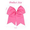 16 Pcs Large Cheer Hair Bows Grosgrain Ribbon Elastic Bands Handmade Ponytail Holder For Cheerleading Girls School College Sports (Large Pink) view 2