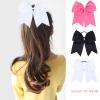 16 Pcs Large Cheer Hair Bows Grosgrain Ribbon Elastic Bands Handmade Ponytail Holder For Cheerleading Girls School College Sports (Large Pink) view 4