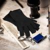 Ipetboom 1pair Rubber Gloves for Hair Washing and Dyeing Latex Salon Gloves Fingerless Design for Easy Use Black view 3