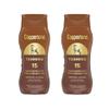 Coppertone Tanning Lotion SPF 15  Lightweight, Non-Greasy Sunscreen for a Radiant Tan, Water Resistant, 8 fl oz (Pack of 2) view 1