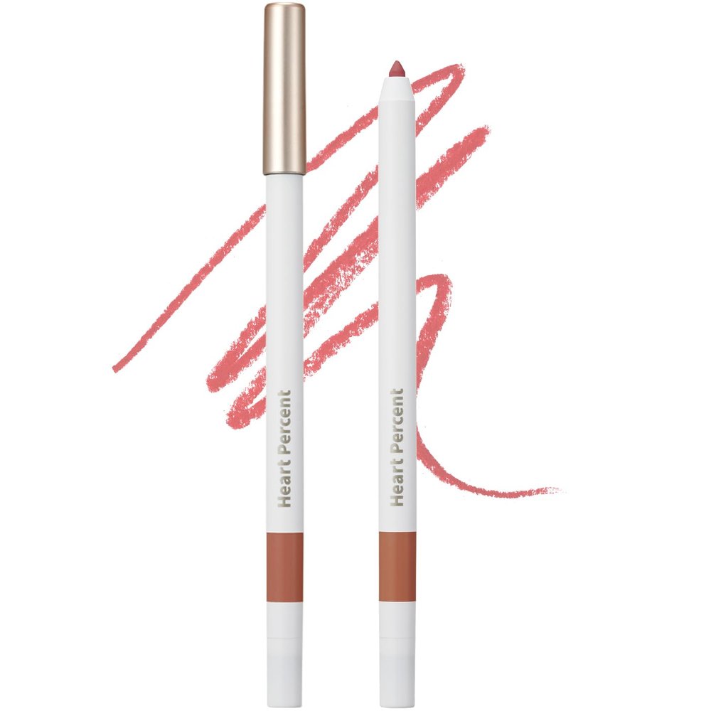 Heart Percent Dote On Mood Lip Pencil Slim, Defines and Fills Creamy Lip Liner Retractable Lipstick Pencil with Built-In Sharpener, 18. Fig Rose