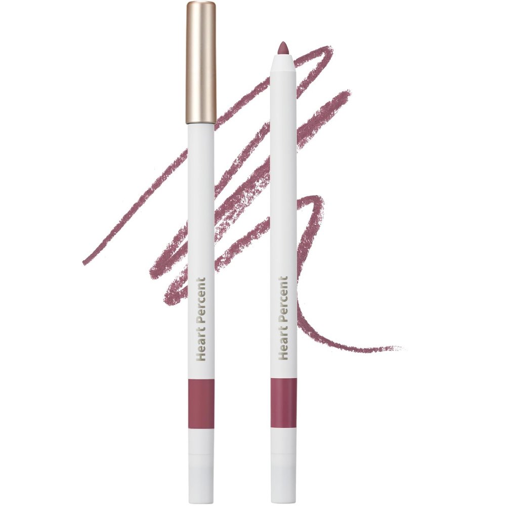 Heart Percent Dote On Mood Lip Pencil Slim, Defines and Fills Creamy Lip Liner Retractable Lipstick Pencil with Built-In Sharpener, M1. Mauvish Mood