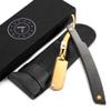 Best Shavette Straight Razor - Replaceable Blade Straight Razor, Metal Handle Shavette, No Stropping or Honing Needed, Great For Beginners, Starter Blade, Hygienic, Close Shave, Leather Case view 1