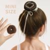 FANDAMEI Donut Hair Bun Makers Set of 4 for Kids, 4 Extra Small Ballet Buns, Elastic Hair Ties, and Hair Pins (Light Brown) view 3