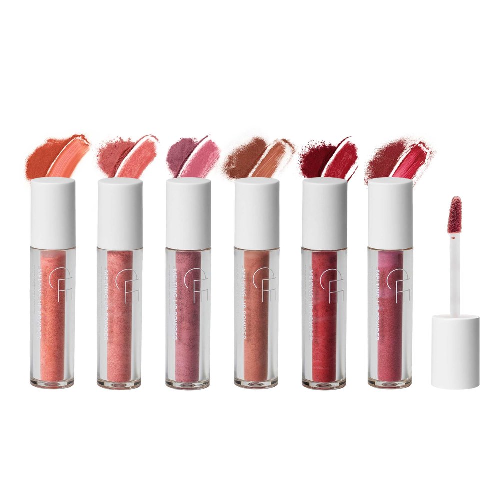 CLE Cosmetics Melting Lip Powder Mini Set of 6 - Lip Tint (Vegan, Cruelty Free, Paraben-Free) with Long-Lasting, Weightless Lip Stain, Usable on Lips, Eyes and Cheeks, Matte Finish, Travel Size