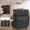 Relavel Rolling Makeup Train Case with Large Makeup Case, Hairstylist Traveling Bags with 5 Small Clear Bags, Cosmetology Case on Wheels, Hair Tools and Cosmetics Storage Organizer Trolley Suitcase view 3